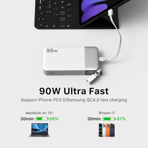 NOBIS Power Bank 90W 20000mAh Laptop Portable Charger - color: White
