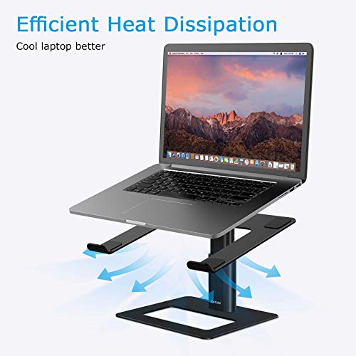 BoYata Laptop Stand, Ergonomic Aluminum Height Adjustable Computer Stand Laptop Riser Holder for Desk, Compatible with MacBook Pro/Air, Dell, Lenovo, HP, Samsung, More Laptops 11-17" - color: Black