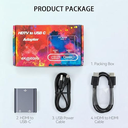 HDMI to USB-C AR Glasses Adapter, 4K 60Hz, for HDMI Source Devices | Fits XREAL One/Viture/RayNeo Air/Rokid AR Glasses and USB C Portable Monitor Connecting Switch 2, PS4/5, Xbox, Laptops(HDMI)