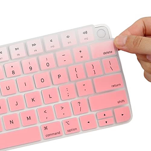 Keyboard Cover for Apple 2024/2023/2021 iMac All-in-One Desktop Keyboard, iMac 24 Inch with M4 /M3 /M1 Chip & Apple Magic Keyboard A3118 A2449 A2450 MK293LL/A MK2A3LL/A, Magic Keyboard 3 - color: GradualPink