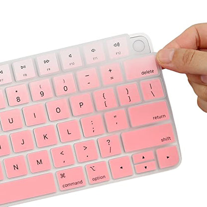 Keyboard Cover for Apple 2024/2023/2021 iMac All-in-One Desktop Keyboard, iMac 24 Inch with M4 /M3 /M1 Chip & Apple Magic Keyboard A3118 A2449 A2450 MK293LL/A MK2A3LL/A, Magic Keyboard 3 - color: GradualPink