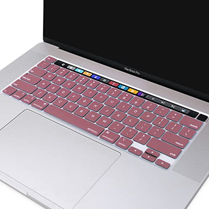 MOSISO Keyboard Cover Compatible with MacBook Pro 13 inch M2 M1 | 2023-2020 A2338 A2289 A2251&Compatible with MacBook Pro 16 2020 2019 A2141 Touch ID, Protective Silicone Skin, Tea Petal Pink - color: Tea Petal Pink