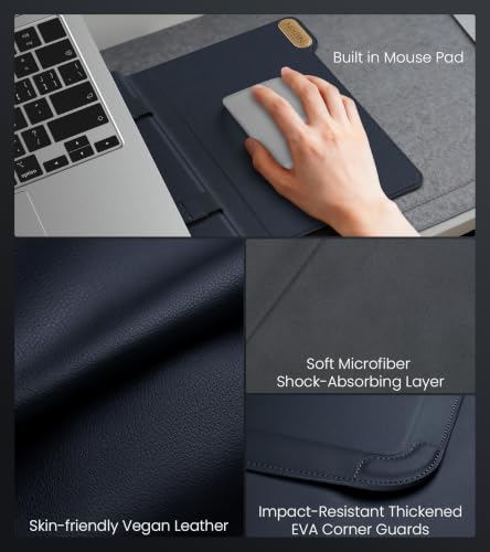 Nillkin 14 inch Laptop Sleeve with Stand (4-in-1), 2 Stand Modes, Mouse Pad | Magnetic Handle | Slim Laptop Case | MacBook Air 13 inch Case for Samsung/Surface/HP/Chromebook/Dell/Lenovo 12-14'', Black - color: Black, size: 12-14 inch