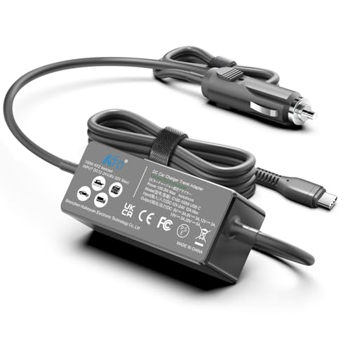 KFD 100W USB C Laptop Car Charger 12V-24V DC Adapter for MacBook Pro/Air,Hp,Dell,Surface,Lenovo Samsung,LG,Acer,Asus Rog G16 Flow X13 Z13,MSI Titan 18 17,DJI Mini 4/Mavic 3/Air 3 Type C Power Supply