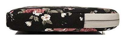 kayond Water-Resistant Canvas 14.1 Inch Laptop Sleeve-Black C Rose - color: Black C Rose, size: 14-14.1 inch