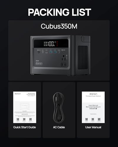 Portable Power Station 350W, 230.4Wh Power Bank LiFePO4 Battery 110V Pure Sine Wave AC Outlet with PD Fast Charging, Solar Generator for Camping, Emergency, Laptop, RV, Off-Grid Living (Surge 700W) - color: Black