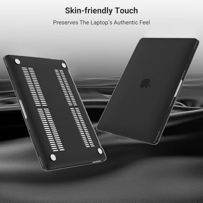 MOSISO Compatible with MacBook Pro 13 inch Case M2 M1 2026 2025 2024-2016 | A2338 A2251 A2289 A2159 A1989 A1708 A1706, Plastic Hard Shell&Keyboard Cover&Screen Film&Storage Bag, Black - color: Black