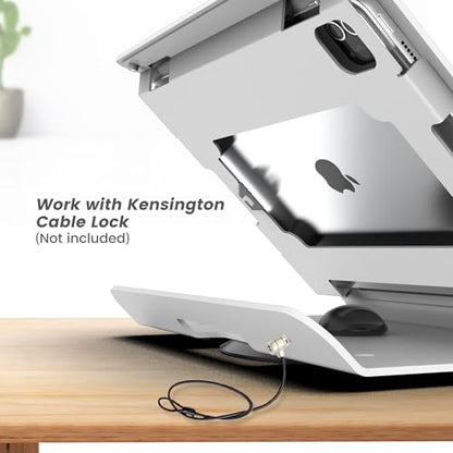 Tablet POS Stand - Heavy Duty Steel Kiosk Stand with 360° Swivel Base Anti-Theft Compatible with 10.9" iPad 10th, Pro 11" 1 2 3 4, Air 4 5, Air 11"(M2/M3/M4), iPad 11"(A16) - BSC102WA - color: White