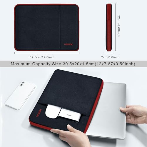 Hseok Laptop Case 13 Inch Sleeve Compatible with MacBook Neo 13, MacBook Air Pro 13 M5/M4/M3/M2/M1, iPad Pro Air 12.9" 13", XPS 13, Protective Computer Bag with Side Pocket & Dual Zippers,B02K02 - color: B02K02, size: 13"