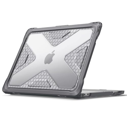 Fintie Rugged Case for MacBook Neo 13 Inch A3404 2026, Gray | Heavy Duty, Fingerprint Resistant, Shock-Absorbing, TPU Bumper, Hard Shell, Snap-On Cover, Work Travel Study Daily Use - color: Gray
