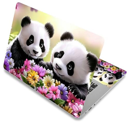 Laptop Skin Sticker Decal Cover,Two Cute Pandas | DIGTIALL Universal Laptop Skin Sticker, Waterproof Removable Notebook Decal Protector Cover for 12 13 14 15 Inch Laptops - color: Two Cute Pandas