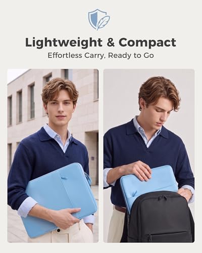 ProCase Laptop Sleeve 15" for MacBook Air/Pro 15 Inch M5/M4/M3/M2 -Airblue | Slim Travel Sleeve with Soft Plush Lining & Large Front Pocket, Water-Resistant, Also Fit 15" HP Dell Lenovo ASUS Acer - color: Airblue, size: 15-inch