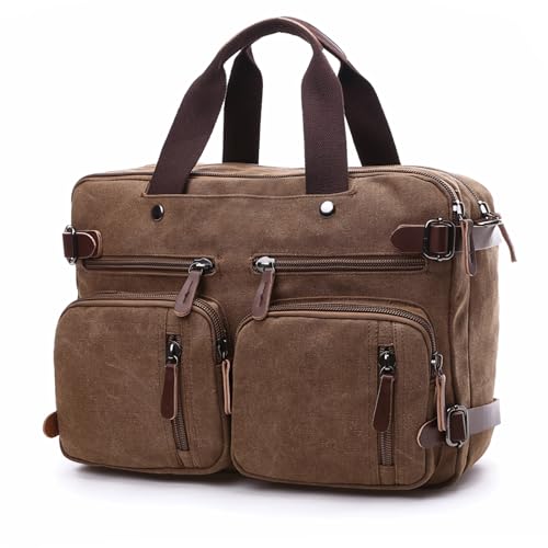 Saddhu Laptop Tote Bag for Women Men 3 in 1 Convertible Messenger Briefcase Shoulder Handbag for Work Bussiness - color: Dark Brown, size: 16"