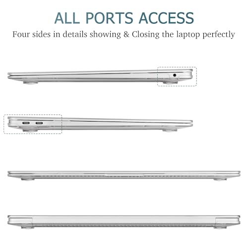 May Chen Compatible with New MacBook Air 13 inch Case 2021 2020 2019 2018 Release Models: M1 A2337 A2179 A1932, Plastic Hard Shell Case for MacBook Air 13 inch & Retina Dispaly Fits Touch ID, Clear - color: Clear