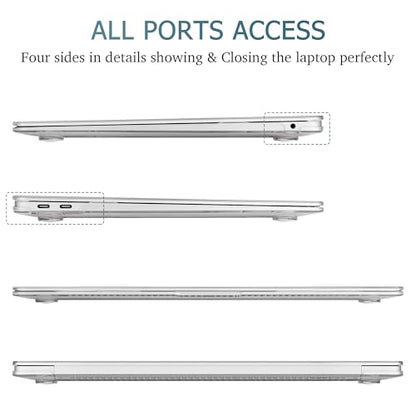 May Chen Compatible with New MacBook Air 13 inch Case 2021 2020 2019 2018 Release Models: M1 A2337 A2179 A1932, Plastic Hard Shell Case for MacBook Air 13 inch & Retina Dispaly Fits Touch ID, Clear - color: Clear