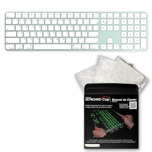 Universal KeyboardCap. Fully Covered Flat Style 0.025mm Waterproof Anti-Dust Desktop Keyboard Cover with Numeric Hospital/Dentist Use (MagicKeyboard (with Numeric) 3packs) - size: MagicKeyboard (with Numeric) 3packs