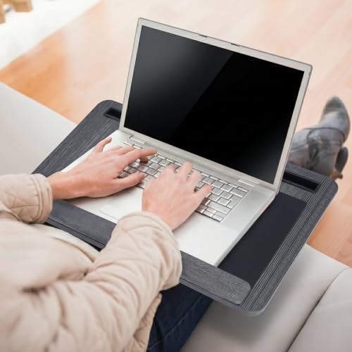Laptop Desk for Adult, Portable Lap Desk with Pillow Cushion | Mouse Pad,Wrist Rest & Phone Holder,Portable Handle,Laptop Stand for Lap Pad,Fits up to 17" for Bed,Sofa & Work from Home