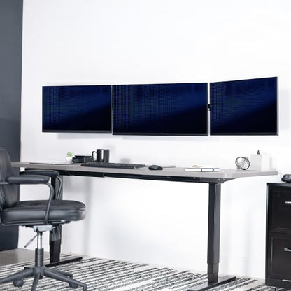 VIVO Premium Triple Monitor Wall Mount for 3 Screens up to 22 lbs, Fits up to 38 inch Ultrawides on Center Bracket, Adjustable Telescoping Arms, Flush Wall Setup, Black, MOUNT-TS03C - size: up to 38", style: Triple mount
