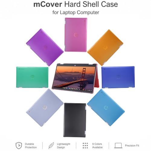 mCover Hard Case ONLY Compatible for 2024~2025 14" HP Chromebook x360 14B-CD0000 Series Laptop Computers (NOT Fitting Any Other HP Chromebook & Windows Notebook PC)- Red - color: Red