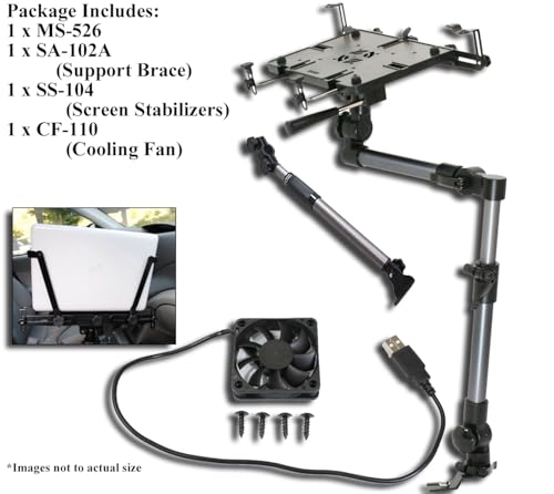 Mobotron MS-526B Heavy Duty Laptop Mount Holder for Cars, Trucks, SUVs, and other Applications with Complete Accessory Package