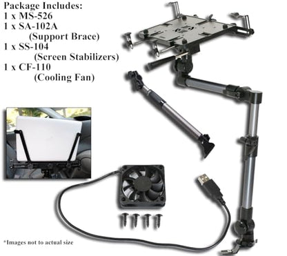 Mobotron MS-526B Heavy Duty Laptop Mount Holder for Cars, Trucks, SUVs, and other Applications with Complete Accessory Package