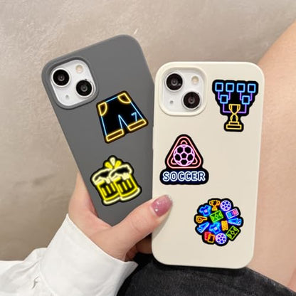 50 PCS Neon Soccer Stickers for Scrapbooking, Retro Football Decals for Journaling Planner, Waterproof Vinyl Sport Stickers for Water Bottle Laptop Phone DIY Crafts - style: A8