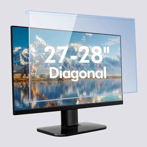 27-28 Inch Blue Light Filter for Computer Monitor, Computer Screen Blue Light Blocker Panel (24.8''x14.6'') for Widescreen Desktop LCD TV PC Monitor, HD Not Anti-Glare - size: for 27-28 inch monitors