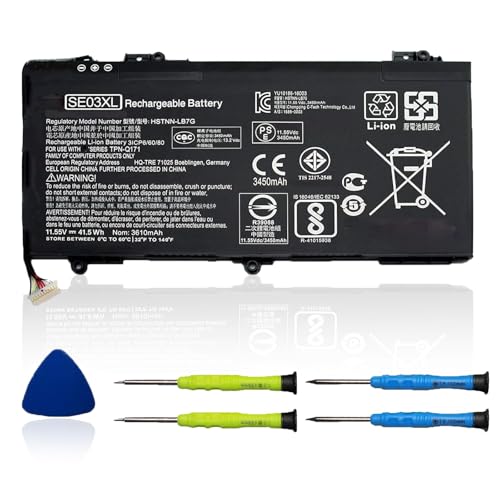 SE03XL Laptop Battery Compatible with HP Pavilion 14 14-AL000 14-AL125TX 14-AL136TX Series SE03041XL HSTNN-LB7G HSTNN-UB6Z TPN-Q171 849568-421 849568-541 849908-850 11.55V 41.5Wh 3615mAh - size: 7.2*3.9*0.25 inch SE03XL