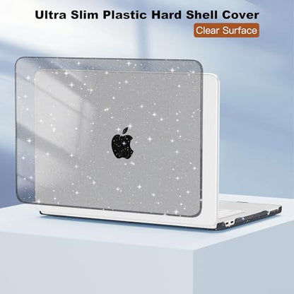 CISSOOK for MacBook Neo 13 inch Case Glitter Black 2026 Model A3404 | 5in1 Set Hard Shell Case, A18 Pro Chip, Keyboard Cover, Screen Protector, Scratch Resistant, Ultra-Thin, for Office & Travel - color: Glitter Black