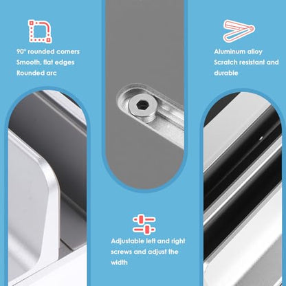 Aluminum Alloy Vertical Laptop Stand Dual Slot Notebook Mount Base for Desk Organizer Compatible with Tablets and Laptops Silver Space-Saving Desktop Holder