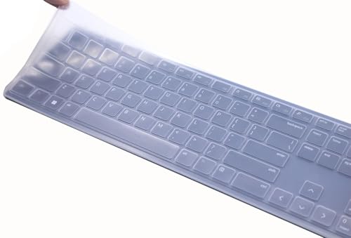 Silicone Keyboard Cover Skin Compatible for Dell Pro KM5221W Keyboard & Dell Wireless Bluetooth Keyboard KM7321W & Dell Pro Keyboards KB500 (Clear) - color: Clear