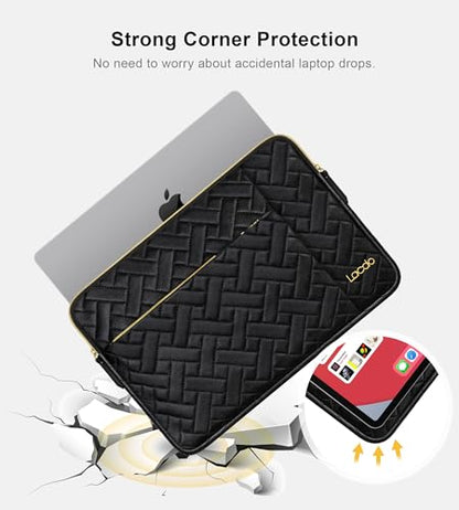 Lacdo Laptop Sleeve Case for 14 inch New MacBook Pro M5 Pro/Max A3426 A3427 (2026), M5/M4/M3/M2/M1 A3434 A3112 A3401 A3185 A2918 A2992 A2779, 13.8 inch Surface Laptop 7th Computer Bag, Elegant Black - color: Elegant Black, size: New MacBook Pro 14 Inch