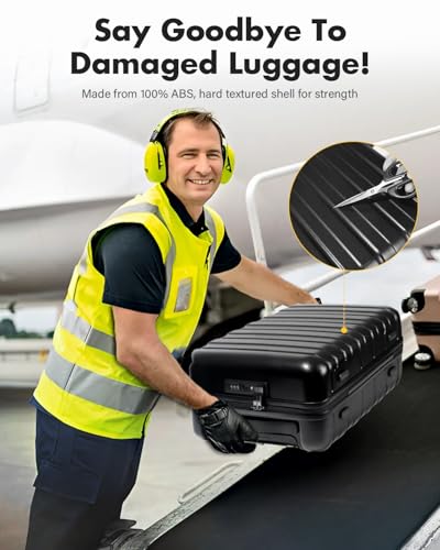 Lekesky 20 Inch Carry On Luggage 22x14x9 Airline Approved, Black | Durable ABS, Small Underseat Carry-on Luggage with TSA Lock Spinner Wheels, Personal Item Luggage Removable Wheels for Travel - color: B-Black, size: 20 Inch