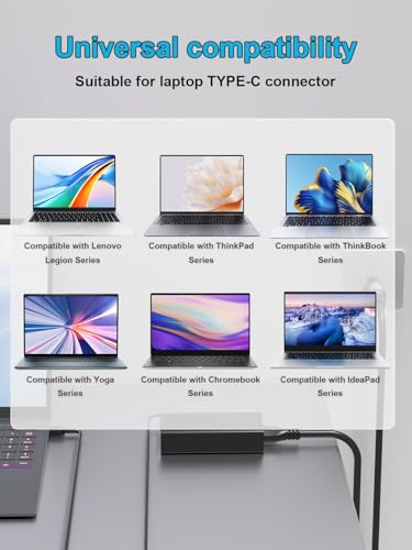 New Slim 140W Watt USB-C AC Charger Compatible with Lenovo Slim Pro 7 9, Yoga Pro 9 7 7i 9i, Legion 9, Legion Pro 5 5i 7 7i, ThinkPad Z16, Yoga Slim 7 5 Laptop Type C Power Adapter