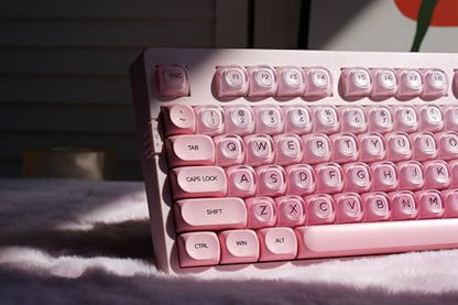 ZORNHER ZH980 Foundation Mechanical Keyboard,95% Pink Creamy Keyboard with Number Pad,Cute Jelly MOA Profile Keycaps,Creamy Sounding Linear Switches,Hot-Swappable,RGB Backlit - color: Pink Foundation, size: Creamy Switch