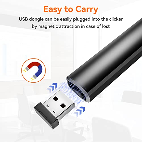 Wireless Presentation Clicker PowerPoint Presenter Remote: Rechargeable Green Laser Pointer Clickers for Computer/Mac/PPT/Slideshow/Google Slide Advancer - style: Green Laser Pointer
