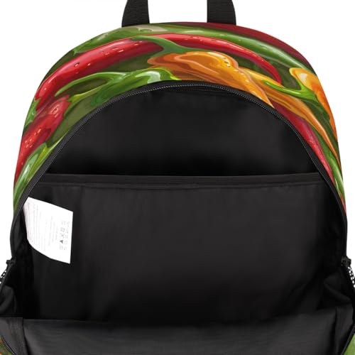 Vegetables Laptop Backpack for Women Men, 18.3 Inch Travel Work Backpacks, Chili Peppers Waterproof Computer Casual Daypack Nurse Teacher Bags - color: Multicolor 20