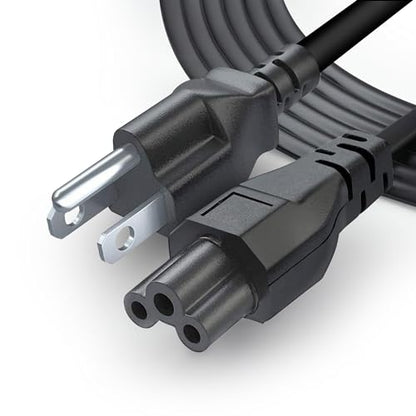 3 Prong AC Laptop Power Cord 5Ft Universal Power Cable | 125V | for Dell HP LG Lenovo Asus Acer Toshiba Sony Laptops/Notebooks, Monitors, Printers, Scanners NEMA 5-15P to C5 Power Cable - size: 5FT