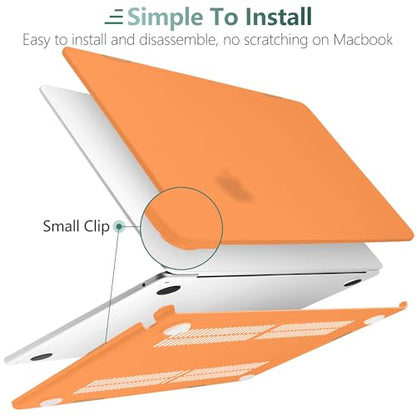 DONGKE Compatible with MacBook Air 13 inch Case M5 M4 M3 M2 2026 2025 2024-2022 A3449 A3240 A3113 A2681, Plastic Hard Shell & Keyboard Cover for MacBook Air 13.6 inch, Matte Cosmic Orange - color: Matte Cosmic Orange