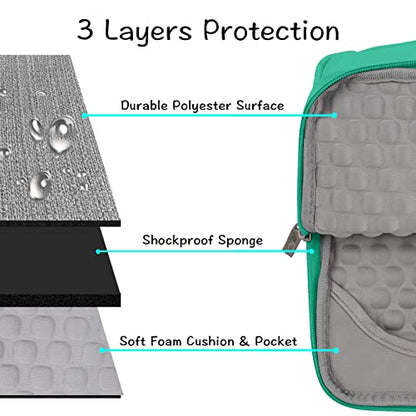 MOSISO Laptop Case 13.3 inch, 13-13.3 inch Laptop Sleeve with Handle Compatible with MacBook Air/Pro 13/Pro 14 M5 M4 M3 M2 M1,HP Dell ASUS Lenovo, Polyester Multifunctional Computer Bag, Biscay Green - color: Biscay Green, size: 13.3 inch