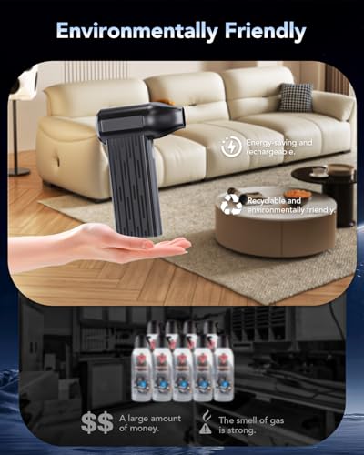 Rechargeable Compressed Air Duster, Min Blower Jet Turbo Fan, 200,000RPM 3-Gear Adjustable,Car Dryer Air Blower Cleaning,Air Cleaner for Computer,Cordless Leaf Blower Multi-Use