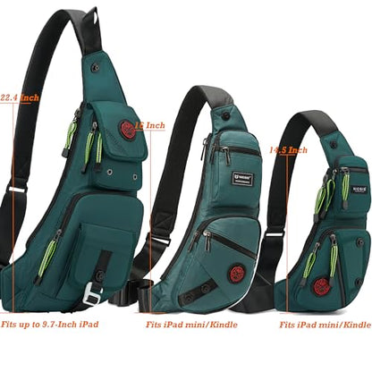 NICGID Sling Bag Chest Shoulder Backpack Crossbody Daypack for Men Women | Travel Outdoor Hiking Concealed Carry Fishing Fanny Tool Small Casual - color: Dark Green-1