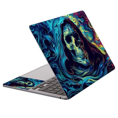 Universal Laptop Protective Skin,Trim-to-Fit Vinyl Sticker for 13–16 Inch Laptop,MacBook,Tablet & Notebook,Scratch-Proof Waterproof Cover,Colorful Hooded Skull - color: Colorful Hooded Skull