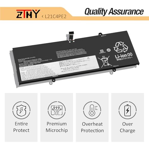 L21C4PE2 L21M4PE2 Laptop Battery for Lenovo Yoga 6 13ALC7 13ABR8 Series | L21D4PE1 L21L4PE2 SB11F29412 5B11F29411 SB11F29410 5B11F29414 SB11F29418 5B11F29421 41CP5/44/121 15.52V 59Wh - size: 10.35*4.05*0.19 inch L21C4PE2