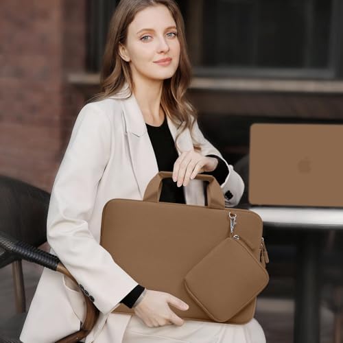 MOSISO Laptop Case 13.3 inch, 13-13.3 inch Laptop Sleeve Carry Computer Bag | Compatible with MacBook Air/Pro 13/Pro 14, HP Dell ASUS Lenovo, Neoprene Bag with Handle&Detachable Small Case, Mocha - color: Mocha, size: 13.3 inch