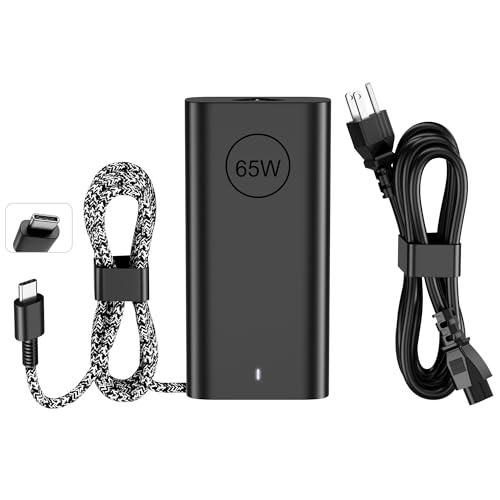 65W Laptop Charger USB C - Compatible with Dell Latitude 5420 5520 7420 7430 5430 5530 5540 5440 5450 5550 and Inspiron 14 16 XPS 13, Computer Type C AC Adapter Power Supply Cord - size: 65w
