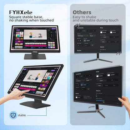 FYHXele 24 Inch Touchscreen Monitor, IPS FHD 1080P Touch PC Display, 100Hz, LED Backlit Multi-Touch Monitor, VESA, HDMI & VGA & USB Computer Touch Screen for Gaming, Business, Warehouse, Bar, Gym - color: Black-24"