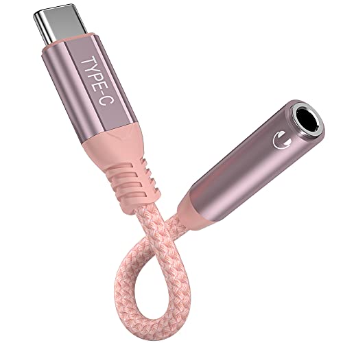 USB C to 3.5mm Jack Audio Adapter,USB C Headphone Adapter for iPhone 17 Pro Max 17e 16e 16 15,Hi-res Aux Cord Stereo Earphone Dongle for Samsung S26 Ultra S25 FE S23 A17 A16 for iPad 10 Pixel 10a 9a 8