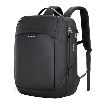 MOSISO 15.6-16 inch Waterproof Laptop Backpack with USB Charging Port & Front Wet & Dry Pocket, Business Commute Backpack, 16 inch Laptop Bag Casual Daypack for College Work Business, Black