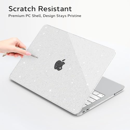 B BELK Glitter Case for MacBook Neo 13 inch 2026 Release Model A3404 | Clear Sparkly Scratch Resistant Protective Hard Shell for Mac Neo Case with Keyboard Cover & Screen Protector, Bling Clear - color: Glitter Clear